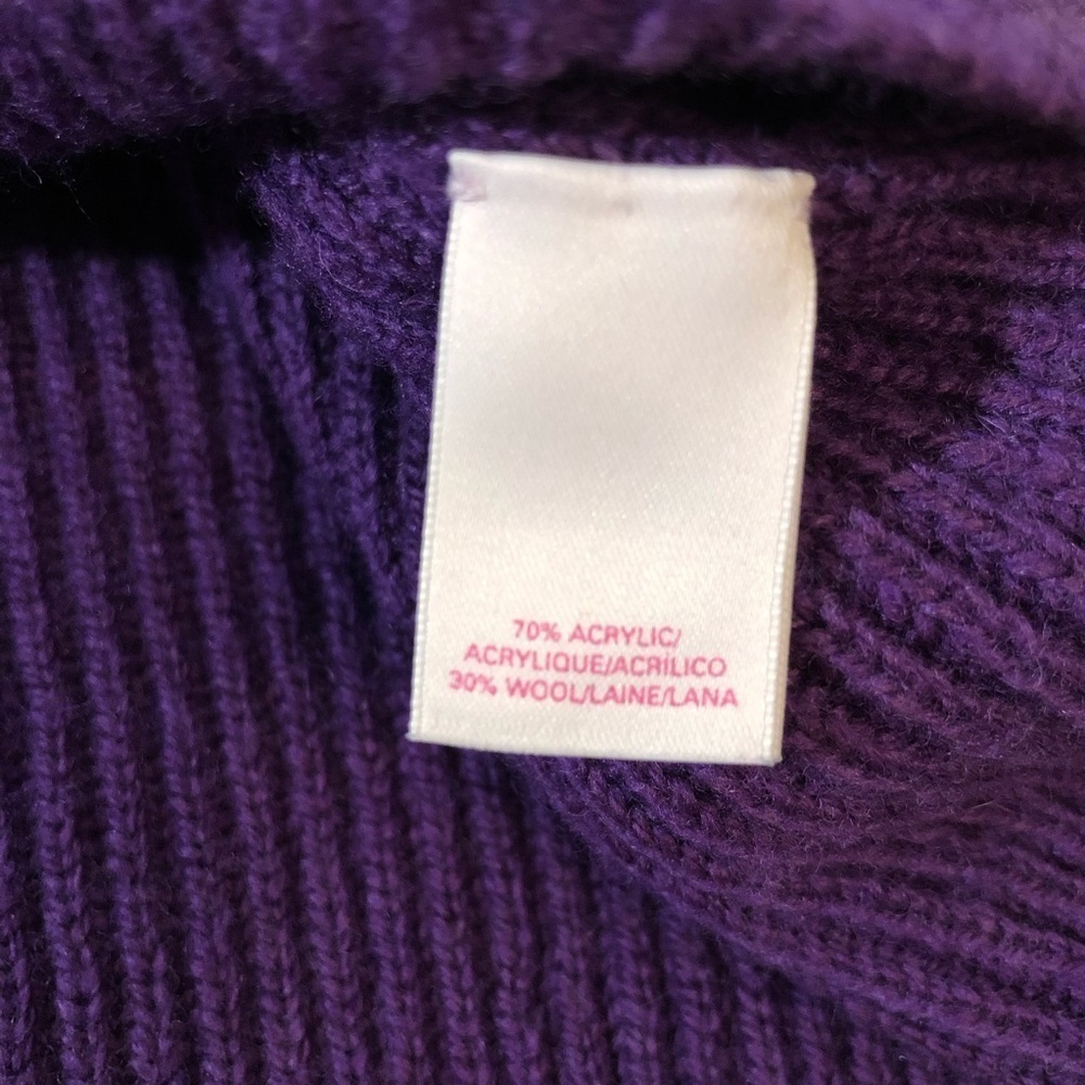 Victoria’s Secret Wool Blend Purple Ribbed Sweater Size Small - Picture 9 of 10